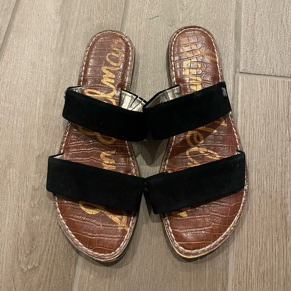 Sam Edelman Black Suede Slide Sandals